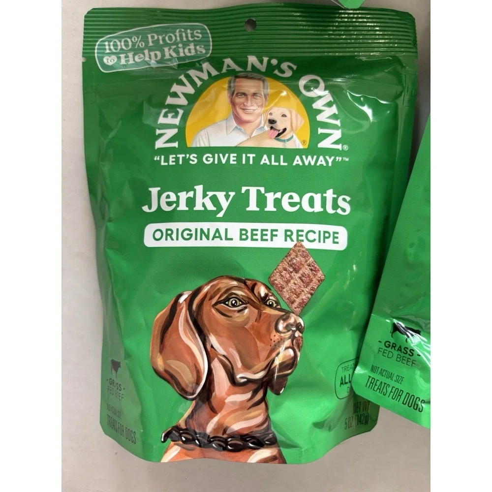 10- Newman's Own Beef Jerky Treats For Dogs Original Recipe, 5-Oz EXP 07/28/27